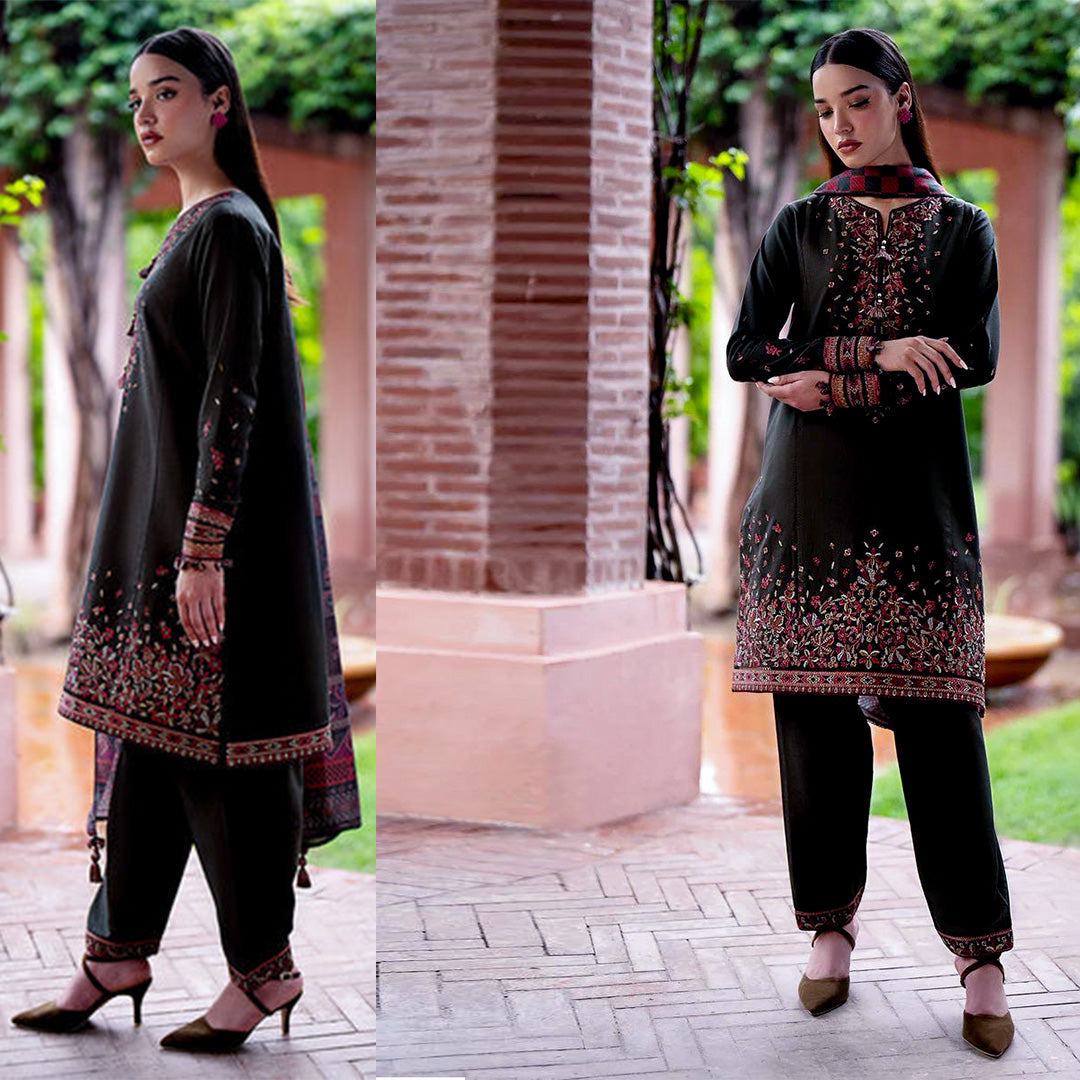 JAZMIN 3PC Dhanak Embroidered Shirt With Printed Dupatta-678